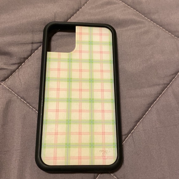 pink and green checkered phone case, size for iphone 11 - Picture 2 of 3
